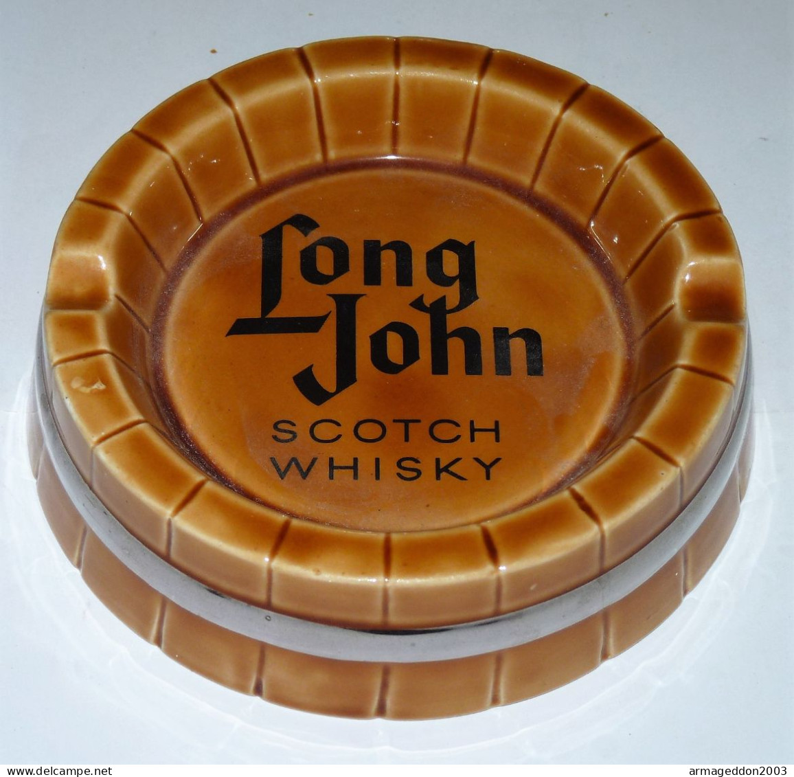 CENDRIER WHISKY SCOTCH LONG JOHN Vintage PORCELAINE DE SANTANDER IT TBE - Alcools