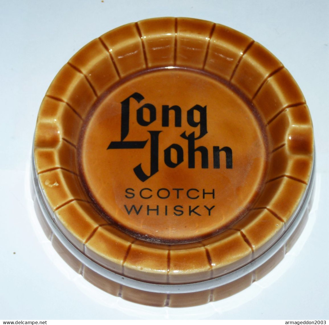 CENDRIER WHISKY SCOTCH LONG JOHN Vintage PORCELAINE DE SANTANDER IT TBE - Alcohol