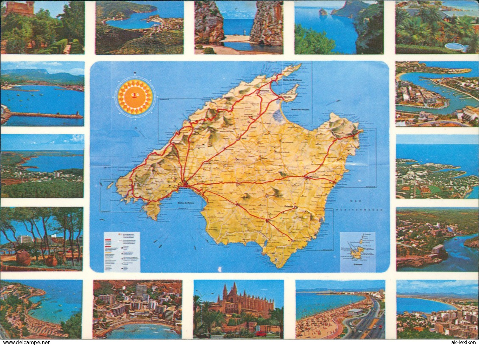 Mallorca Mallorca (Allgemein) Mehrbildkarte Mit Insel Landkarte (Map) 1970 - Altri & Non Classificati