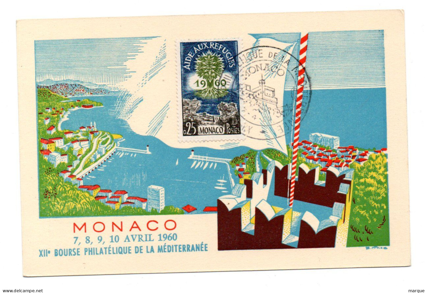 Carte MONACO Oblitération MONACO A 07/04/1960 - Marcofilia