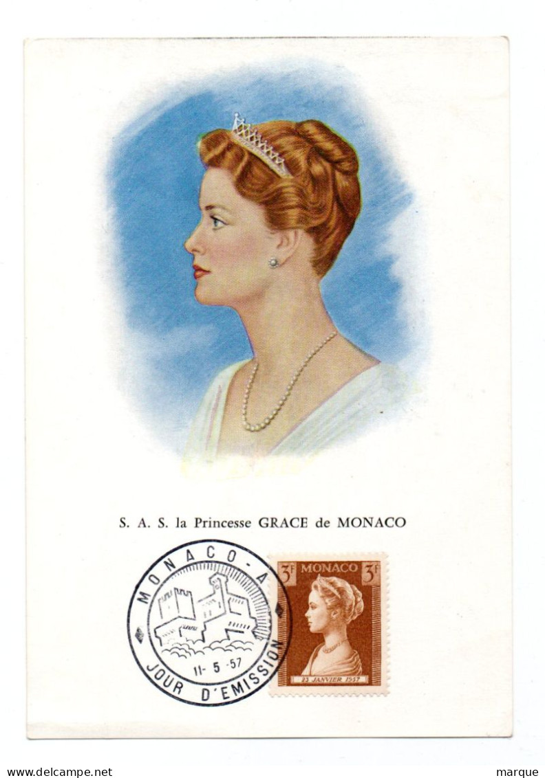 Carte 1er Jour MONACO Oblitération MONACO A 11/05/1957 - Postmarks