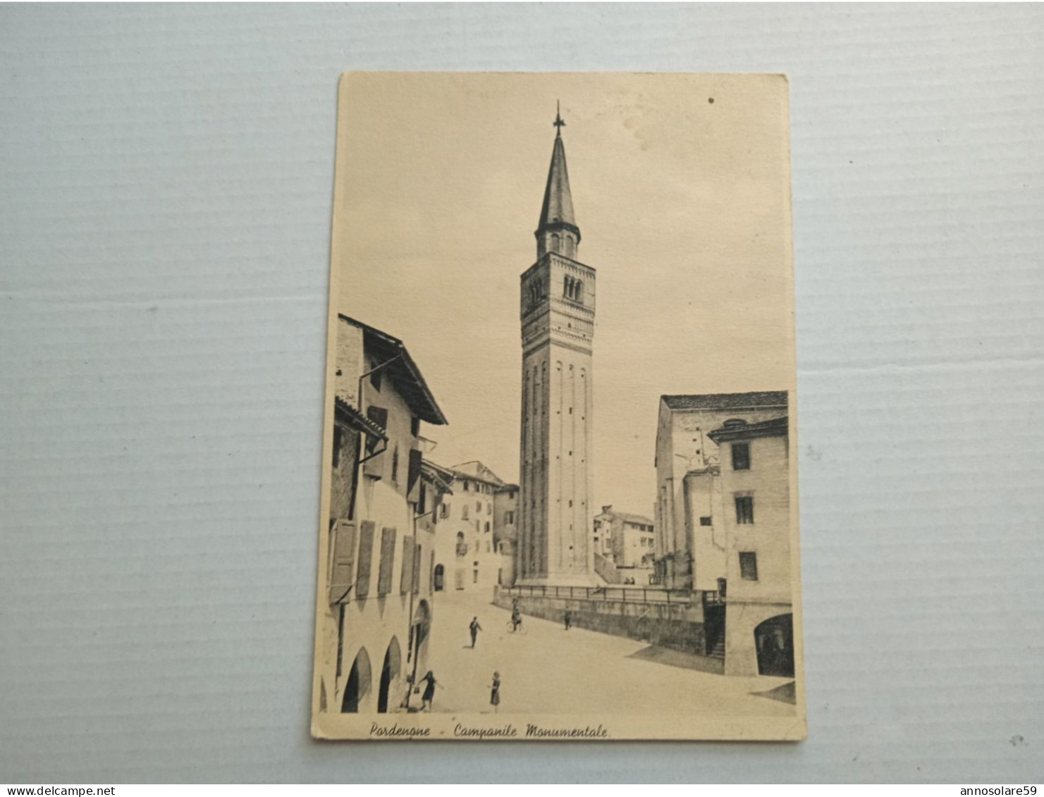 CARTOLINE: PORDENONE - CAMPANILE MONUMENTALE (MOVIMENTATA) - VIAGGIATA - F/G - B/N - LEGGI - Pordenone