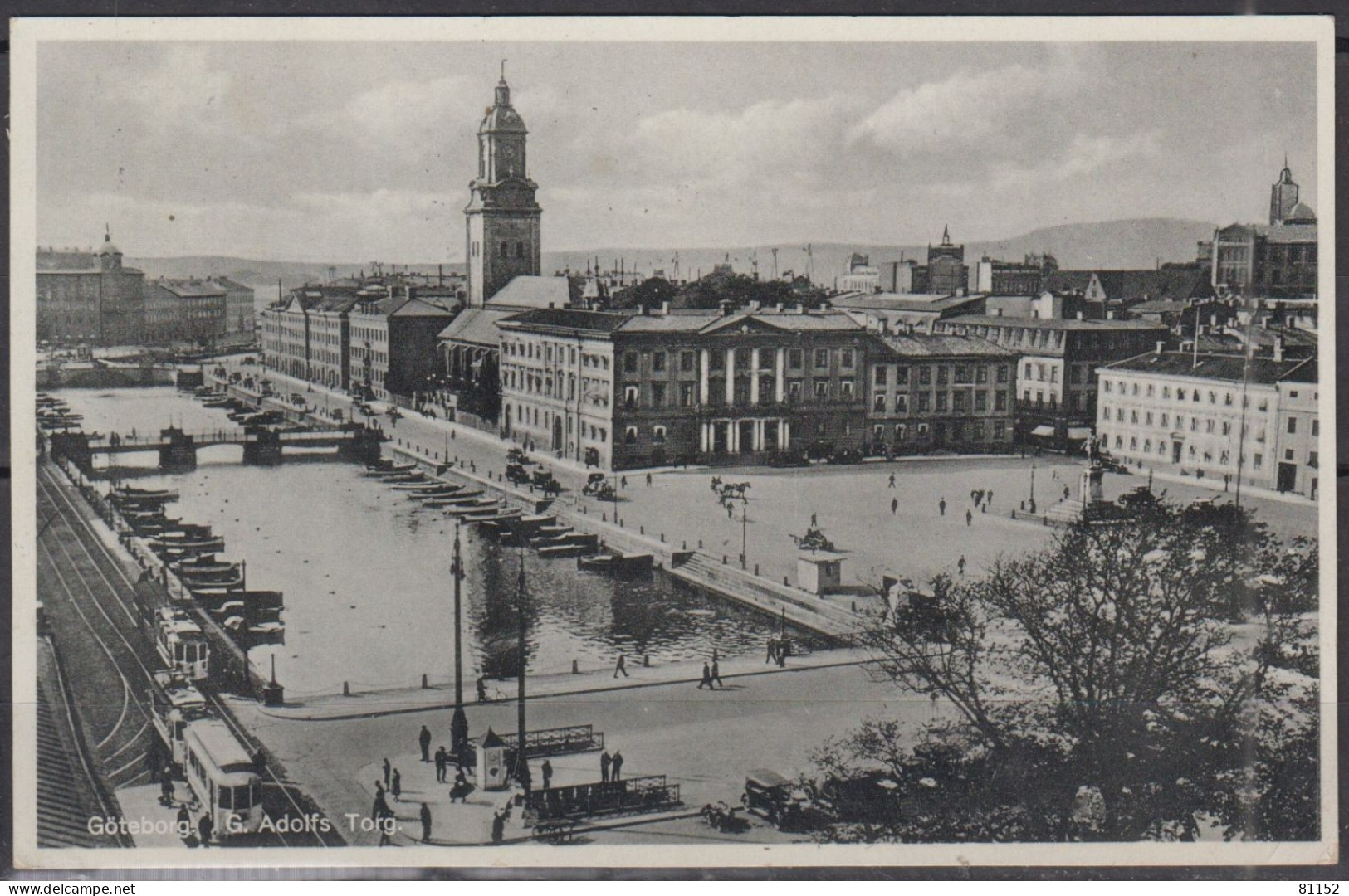 CPA   De  GOTEBORG  Suède   De G.Adolfs Torg.   " Vue Sur La Ville "   Avec Gustave V 15ore Pour  COGNAC Charente - Suède