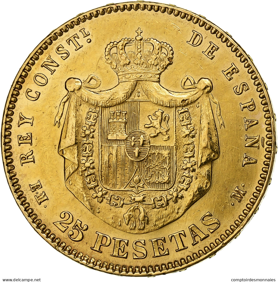 Espagne, Alfonso XII, 25 Pesetas, 1878, Madrid, Or, SUP, KM:673 - Premières Frappes