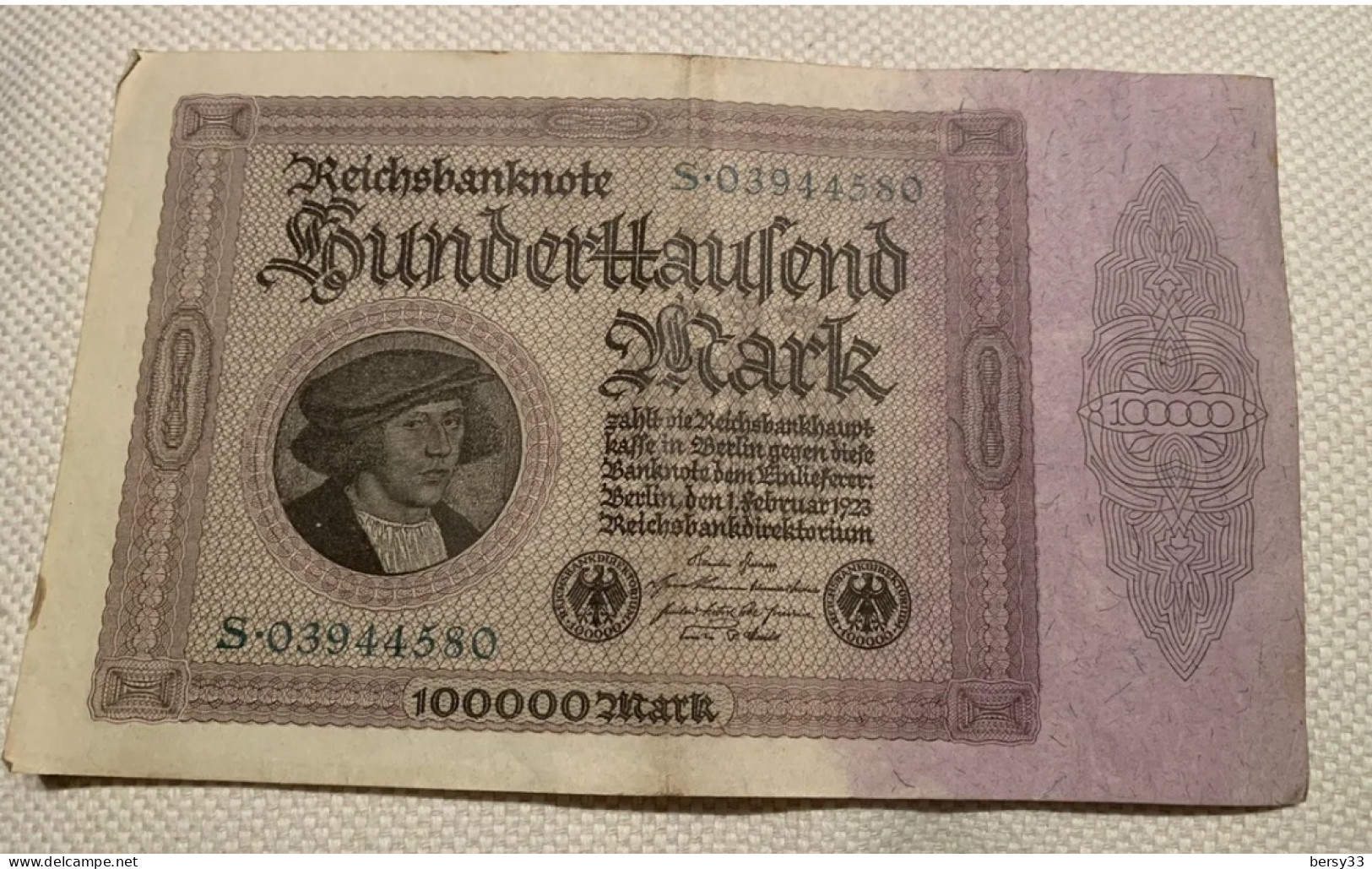Billet De Banque Banknote Allemagne Germany Deutchland 100000 Mark 1923 - 100.000 Mark
