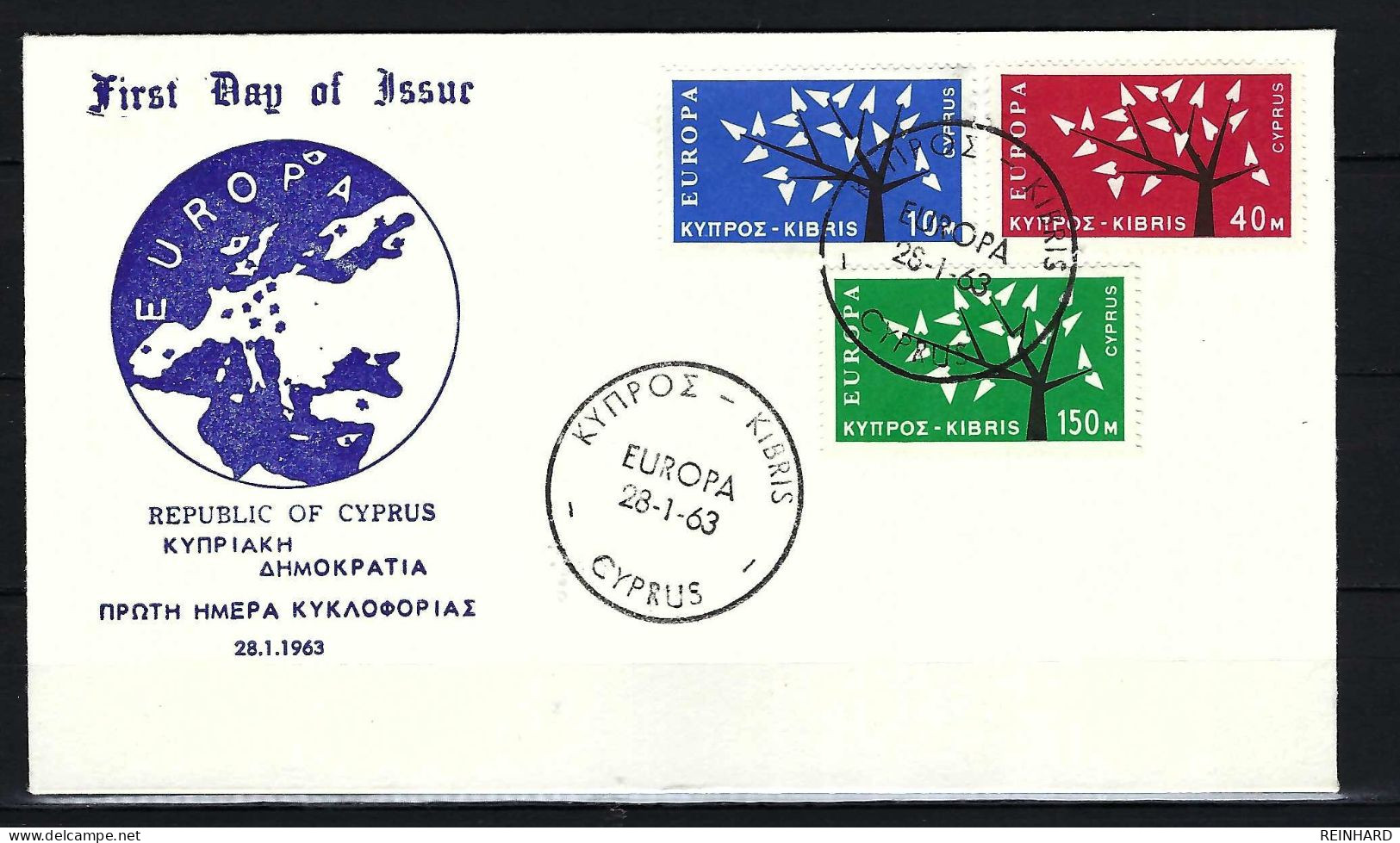 ZYPERN FDC Mit Komplettsatz Der Europamarken 1963 - Siehe Bild - Lettres & Documents