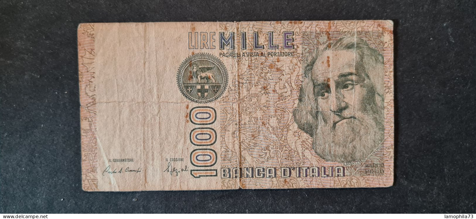 Italie - Billet - Bien - 2 Scan(s) - Ref 035 - 1.000 Lire