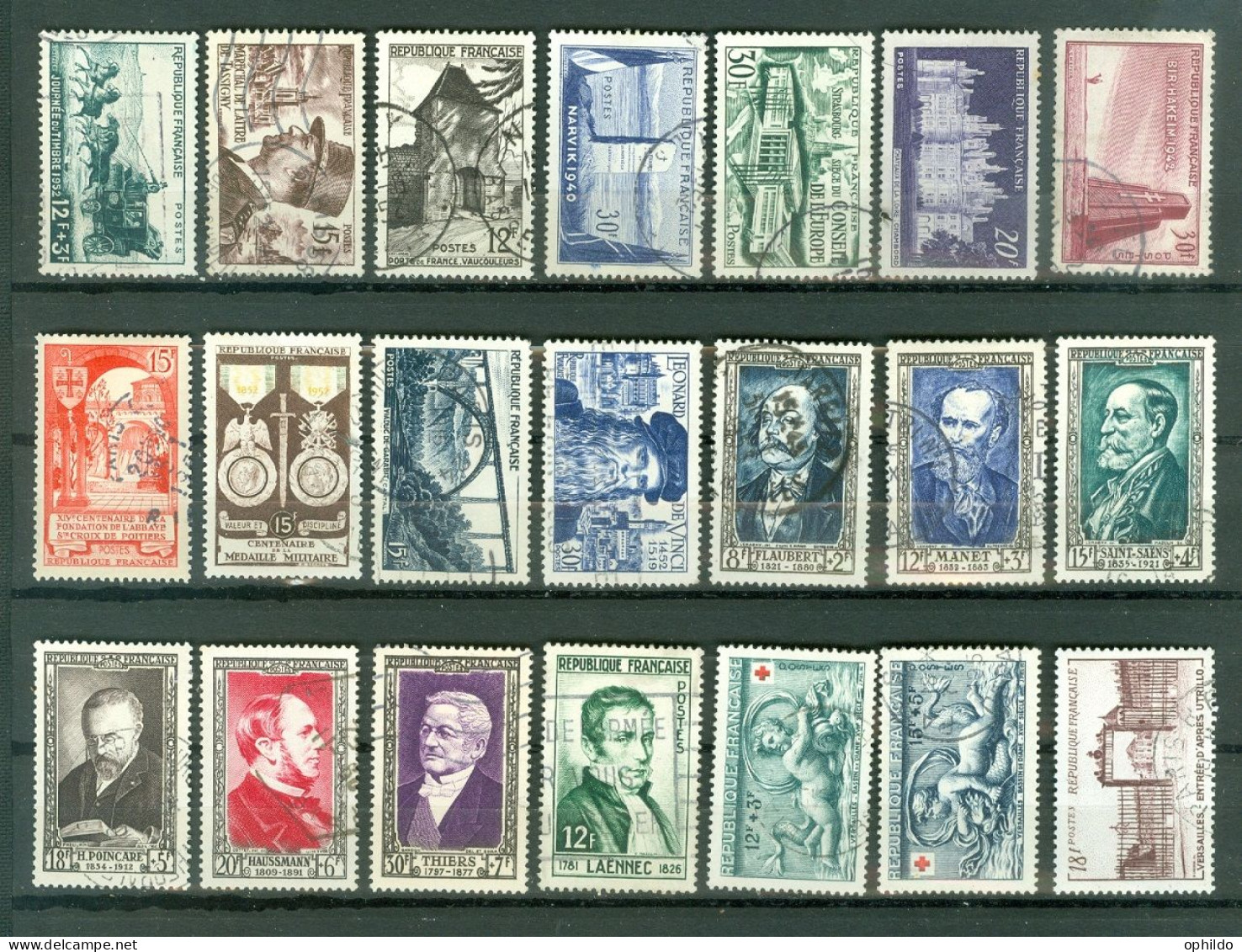 France  Année Complete 1952  Ob  TB  Voir Scan Et Description   - 1950-1959