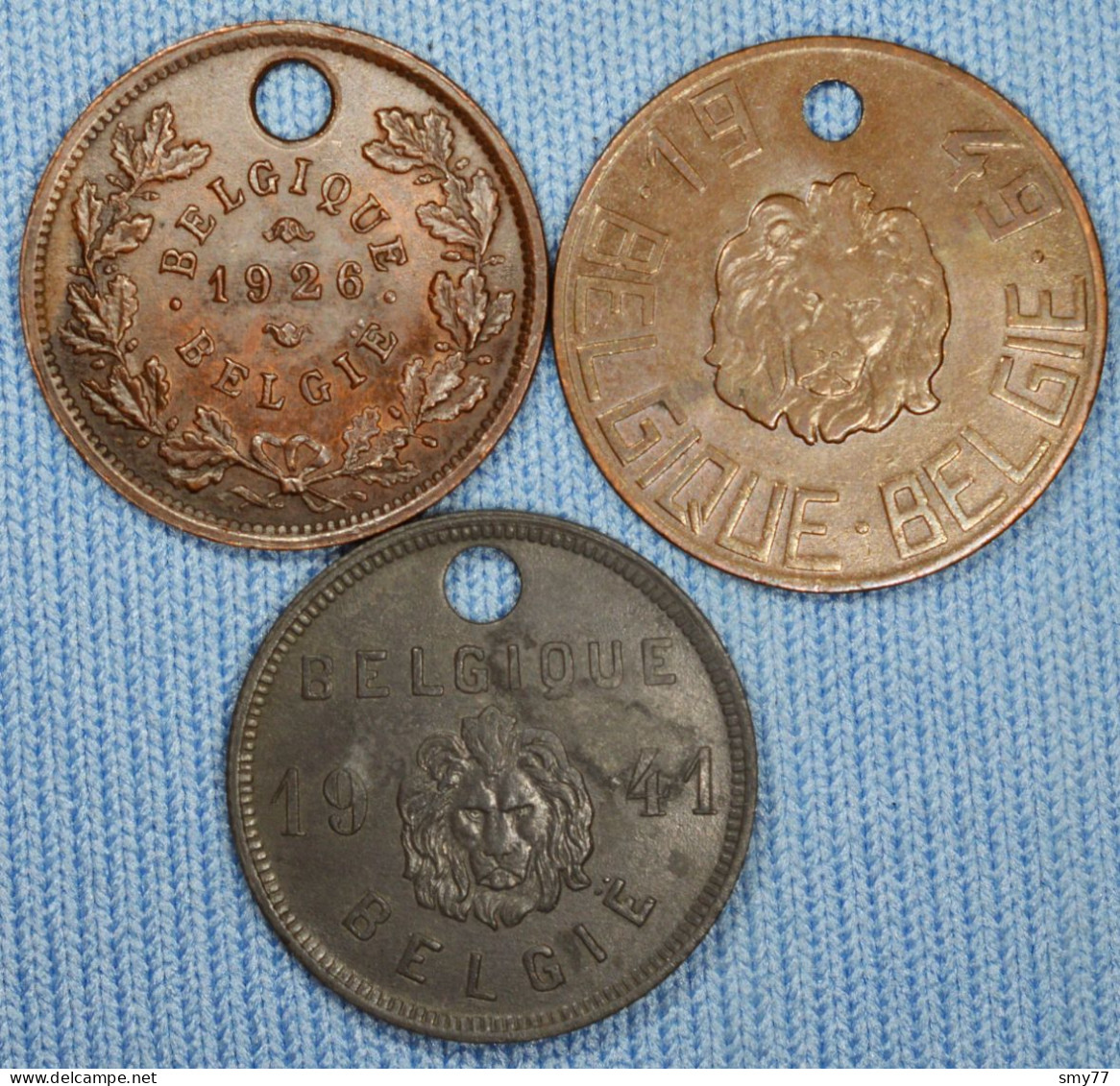 Belgique / Belgium • Jetons Taxe Pour Chiens / Dog Tax Token • 1926, 1941, 1949 • [24-374] - Autres & Non Classés