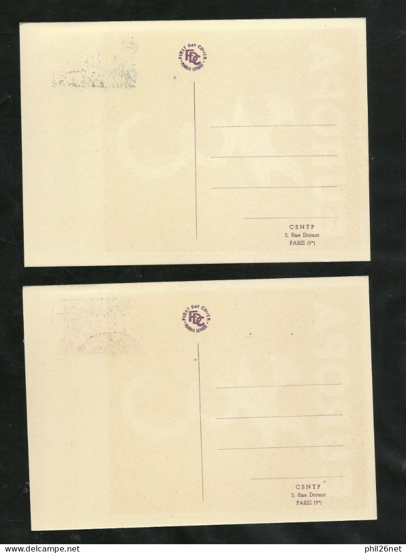 FDC 4 Cartes Maximum Premier Jour Cachet  Strasbourg Et Paris 13/9/1958 N°1173/74 Europa 1958  B/TB Voir Scans  ! ! ! - 1950-1959