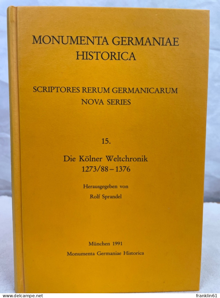 Die Kölner Weltchronik : 1273-88 - 1376. - 4. 1789-1914