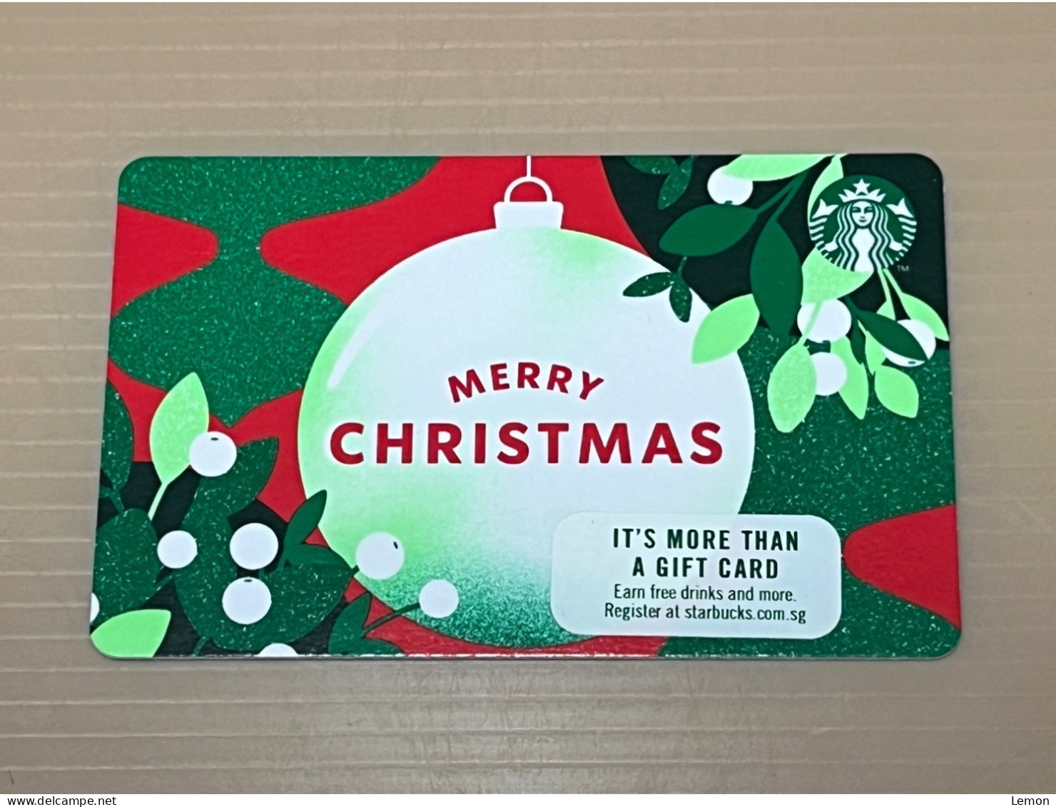 Singapore STARBUCKS Coffee Gift Card, Merry Christmas, Set Of 1 Used Card - Singapore