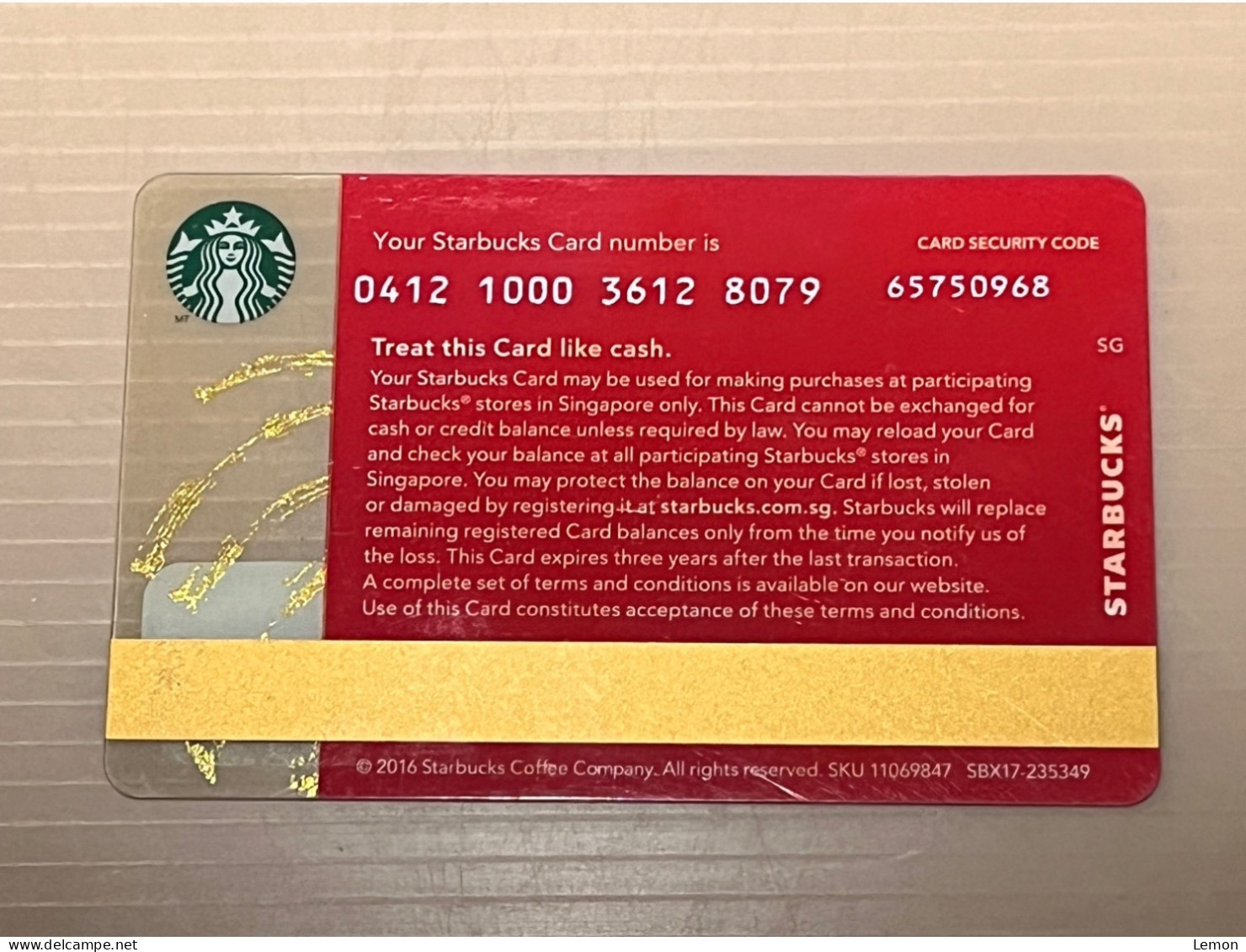 Singapore STARBUCKS Coffee Gift Card, Year Of Zodiac Rooster, Set Of 1 Used Card - Singapore