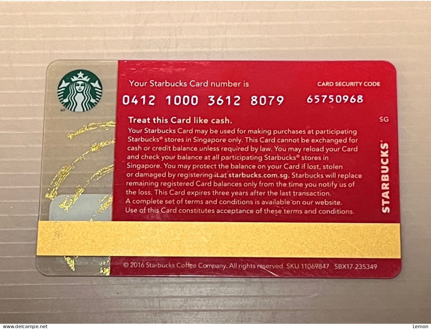 Singapore STARBUCKS Coffee Gift Card, Year Of Zodiac Rooster, Set Of 1 Used Card - Singapour