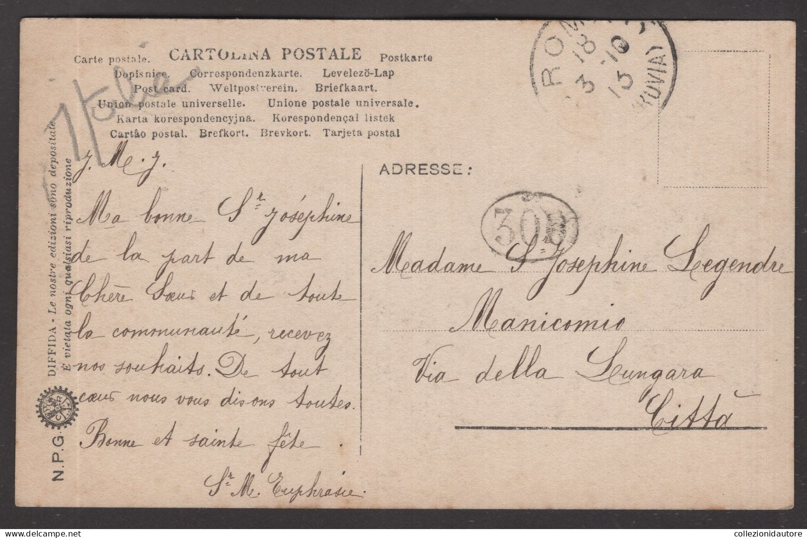 ROMA - ABBAZIA DELLE TRE FONTANE - PANORAMA - CARTOLINA FP SPEDITA NEL 1910 - Iglesias