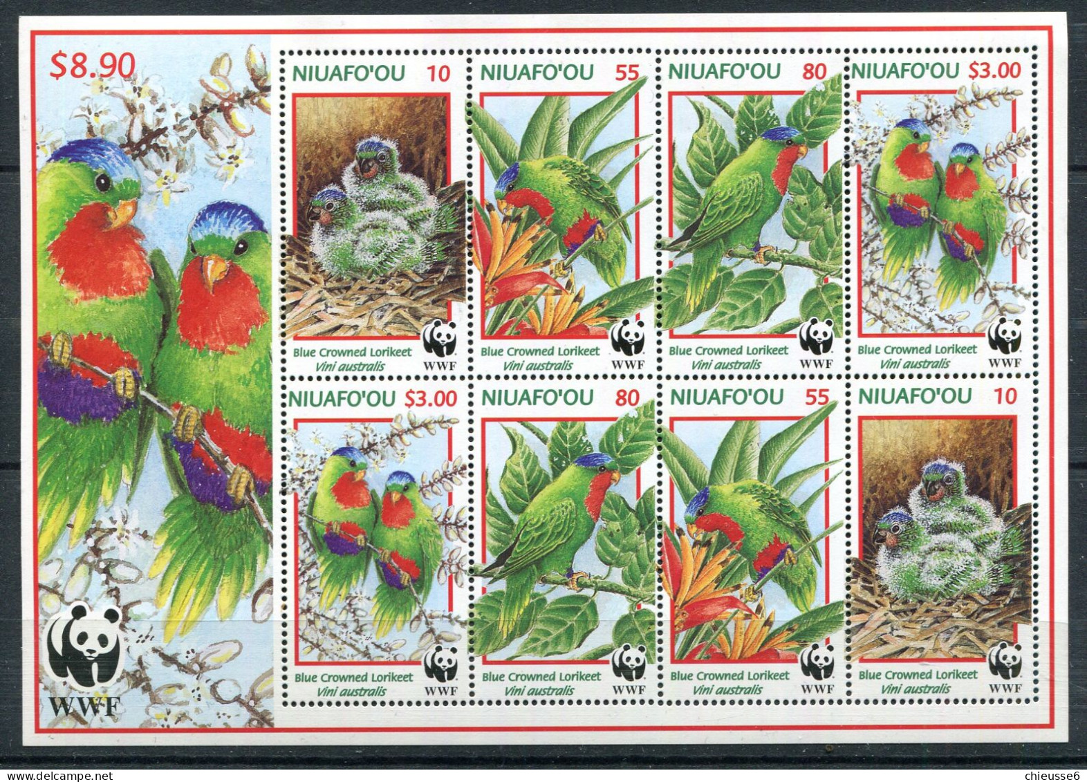 Tonga - Niuafo'ou ** N° 263 à 266 En Feuillet - Oiseaux : Le Loriquet à Calotte Bleue - Tonga (1970-...)