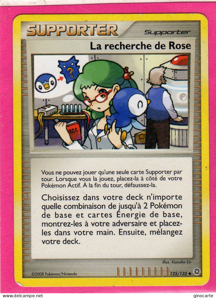 Carte Pokemon 2008 Diamant Et Perle Merveilles Secretes 125/132 Recherche De Rose Bon Etat - Diamond & Pearl 