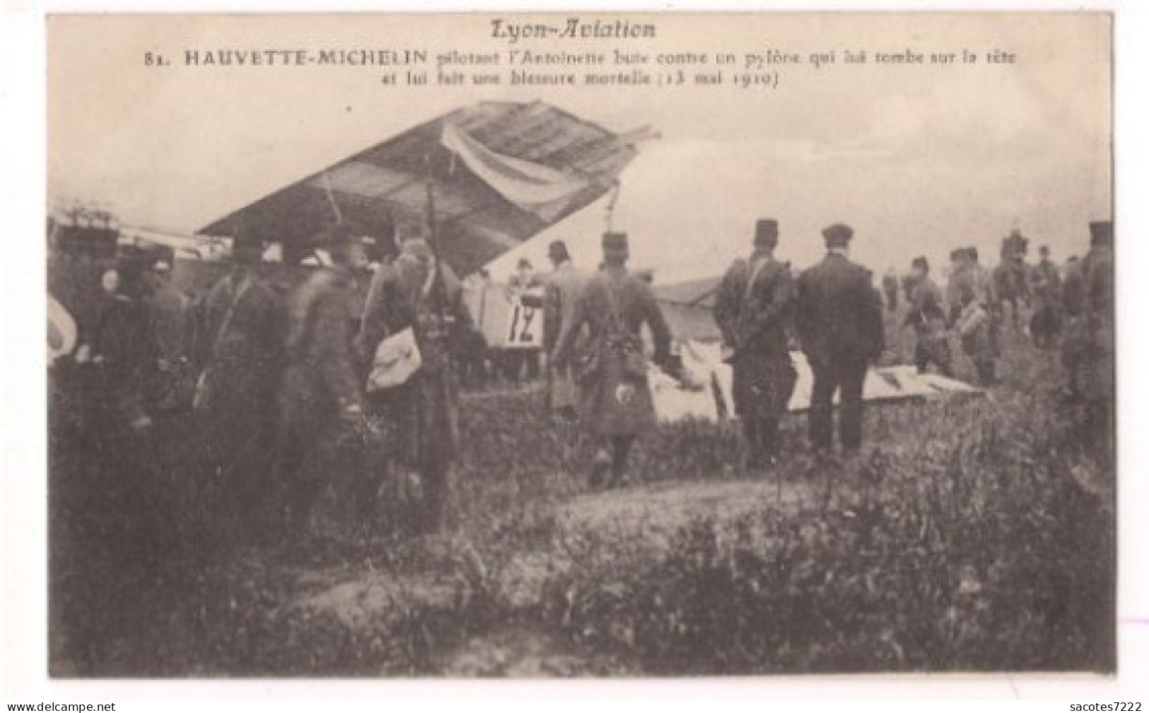 LYON AVIATION : HAUVETTE MICHELIN Sur ANTOINETTE Bute Un Pylône Mais 1910 - ACCIDENT MORTEL - - Incidenti