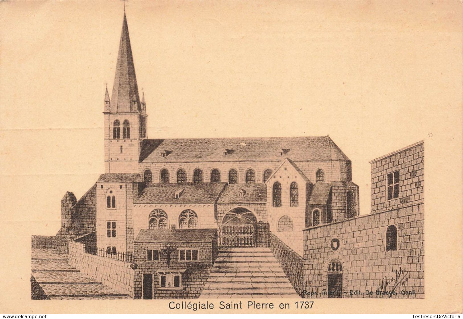 BATIMENTS ET ARCHITECTURE - Collégiale Saint Pierre En 1737 - Carte Postale Ancienne - Churches & Cathedrals