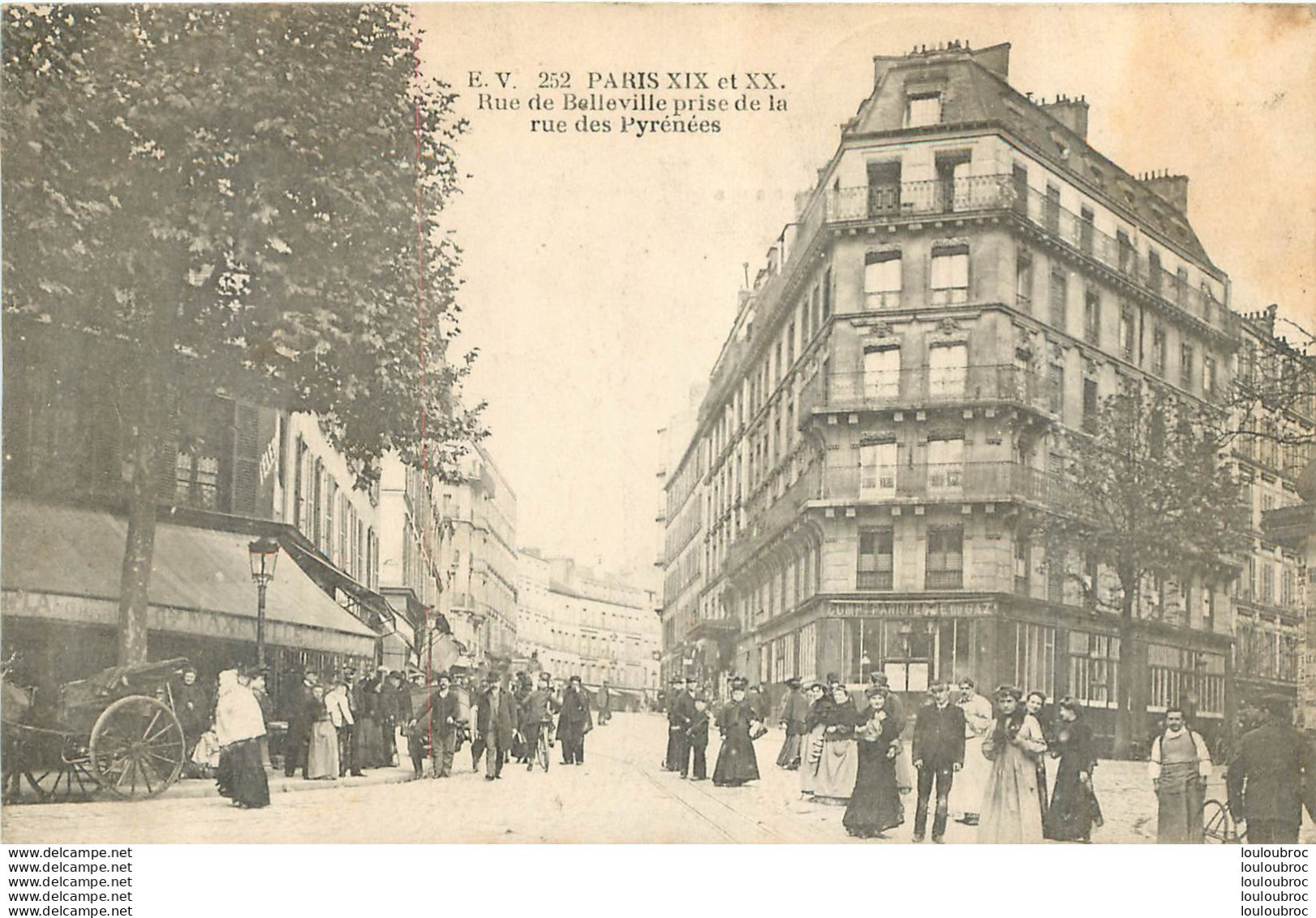 PARIS XIXem RUE DE BELLEVILLE PRISE DE LA RUE DES PYRENEES - Paris (19)