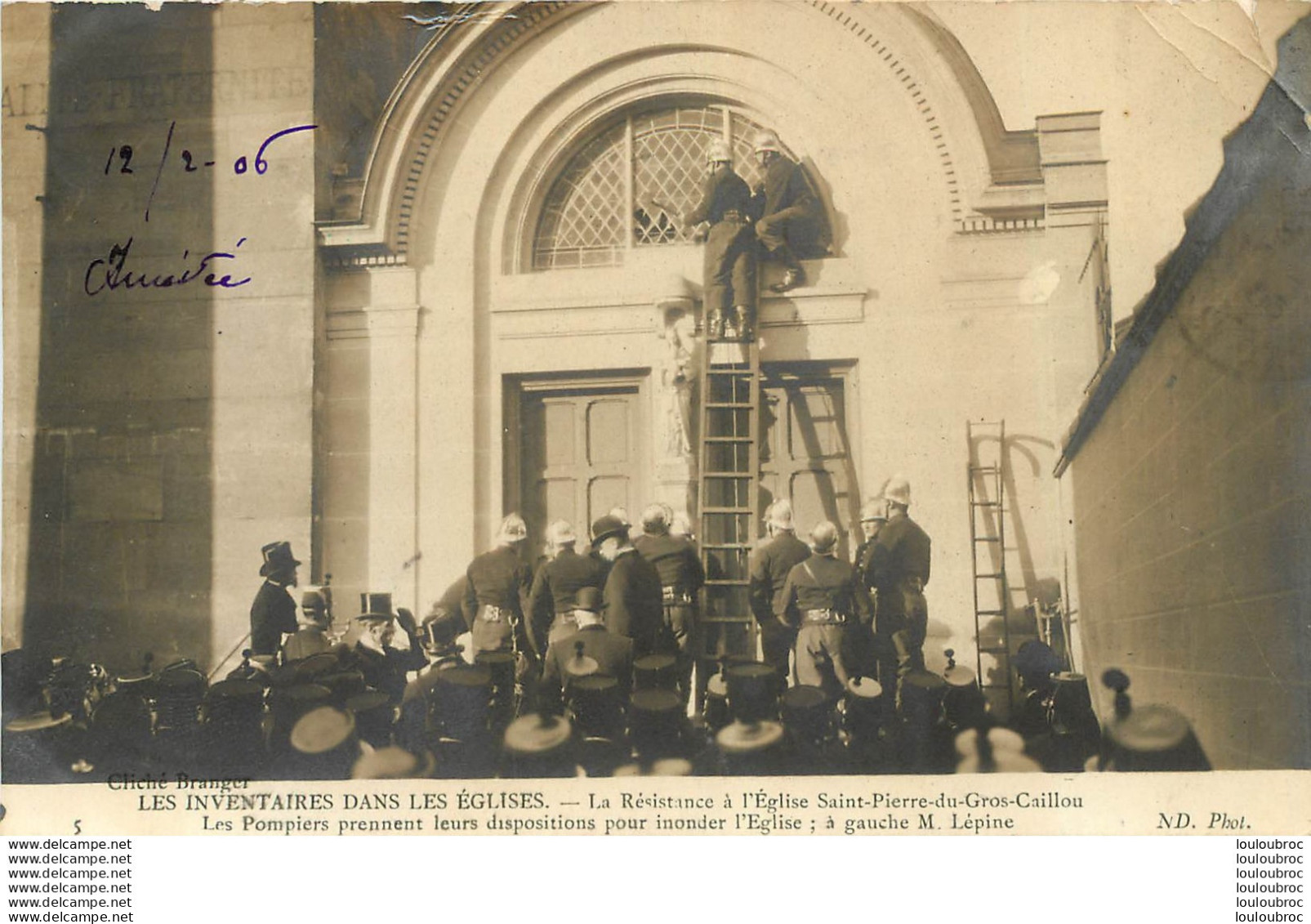 PARIS EGLISE SAINT PIERRE DU GROS CAILLOU LES INVENTAIRES DANS LES EGLISES INTERVENTION DES POMPIERS - District 07