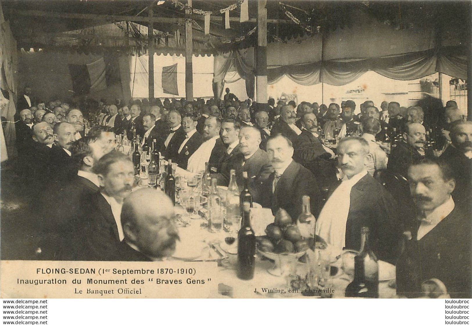 FLOING SEDAN INAUGURATION DU MONUMENT DES BRAVES GENS LE BANQUET OFFICIEL - Autres & Non Classés