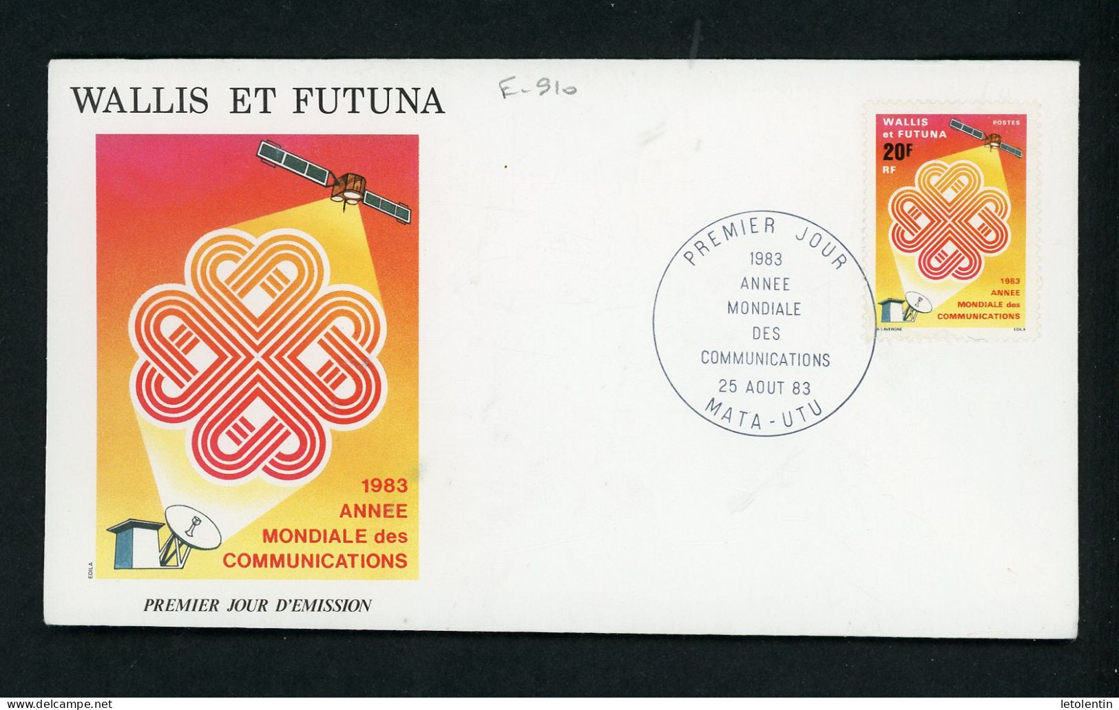 WALLIS ET FUTUNA : FDC ; ANNÉE DES TÉLÉCOM.    N° Yvert 305 Obli. 1er JOUR MATA-UTU Du 4/3/83 - FDC