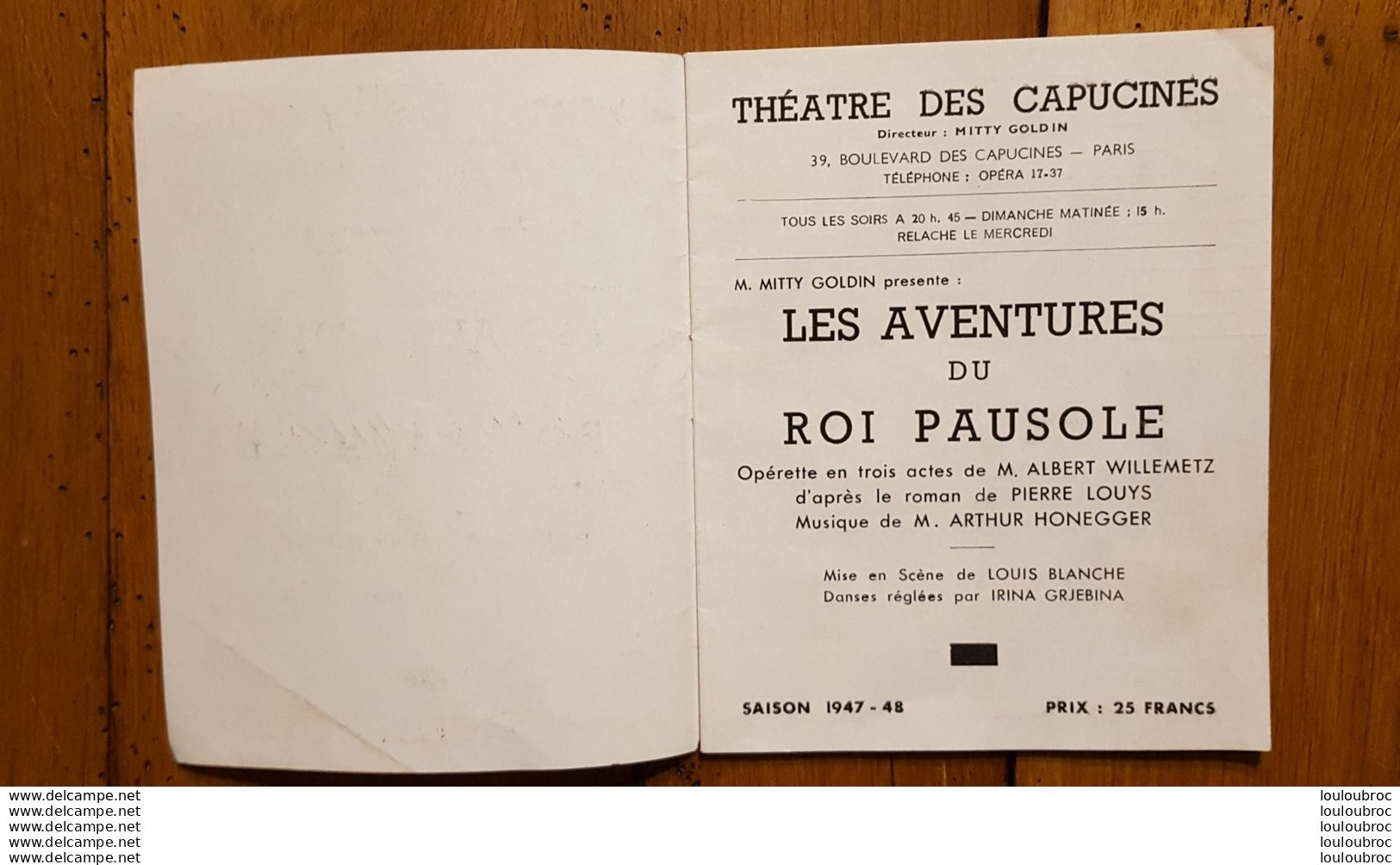 THEATRE DES CAPUCINES LES AVENTURES DU ROI PAUSOLE 18 PAGES FORMAT FERME 13.50 X 11 CM - Programmes