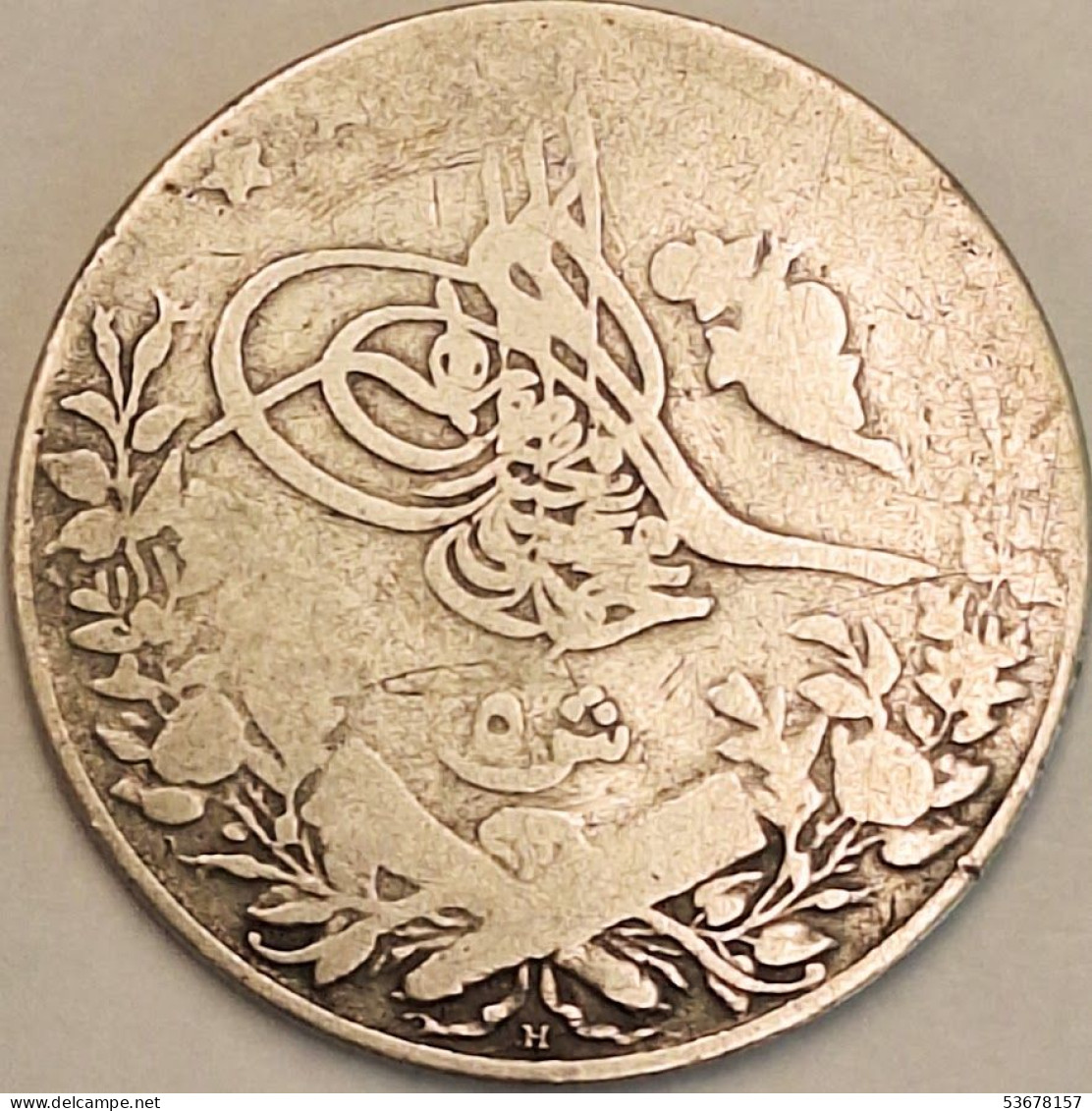 Egypt - 5 Qirsh 1911 - AH1327 (3H), KM# 308, Silver (#3821) - Egipto