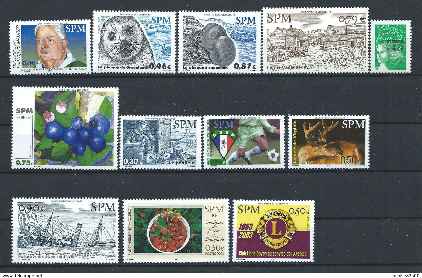 St Pierre Et Miquelon Lot 12 Tp Neuf ** (MNH) 2003 - Verzamelingen & Reeksen