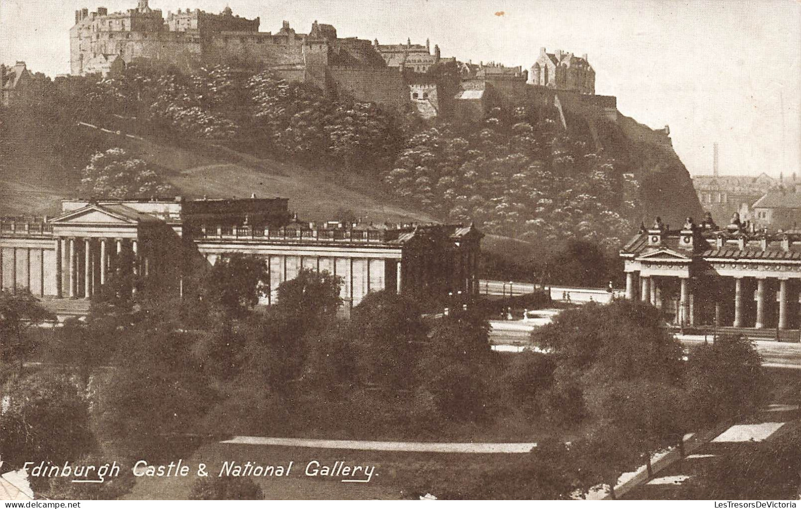 ROYAUME-UNI - Edinburgh - Castle & National Gallery - Vue Générale - Carte Postale Ancienne - Midlothian/ Edinburgh