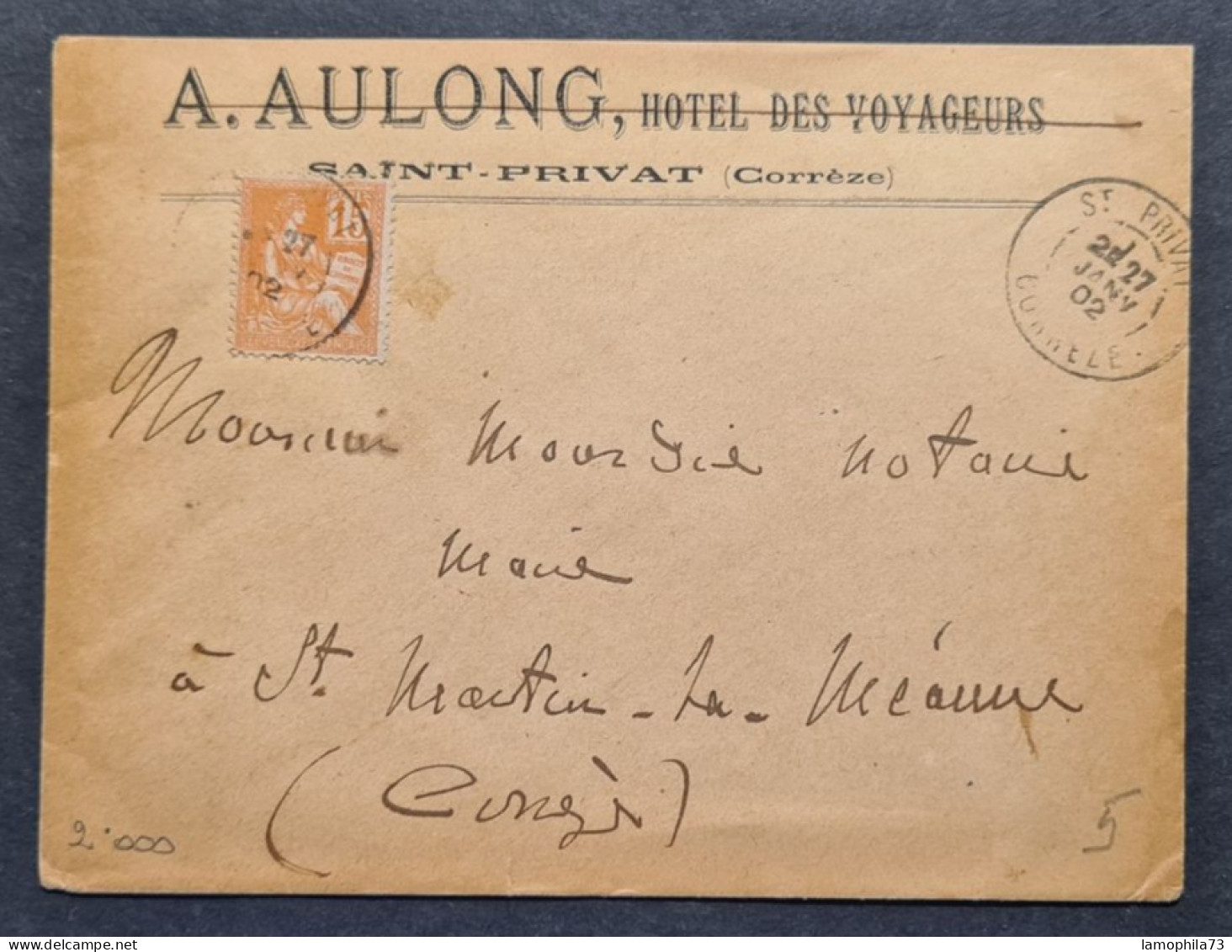 France - Type Mouchon Sur Lettre - TB - 2 Scan(s) - Ref 037 - 1900-02 Mouchon