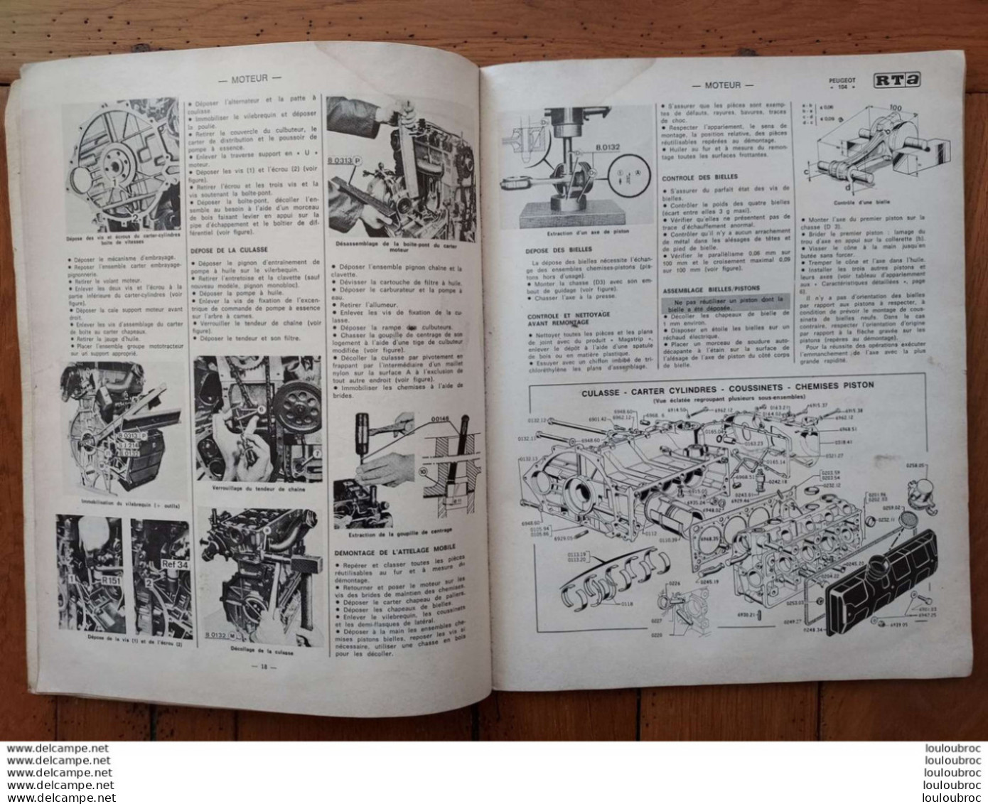 RTA REVUE TECHNIQUE AUTOMOBILE PEUGEOT 104 BERLINE ET COUPE  REVUE DE 86 PAGES  1977 - Auto