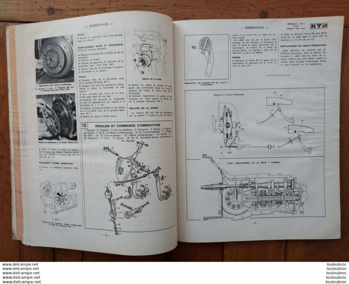 RTA REVUE TECHNIQUE AUTOMOBILE RENAULT 18 REVUE DE 150 PAGES  1985 - Auto