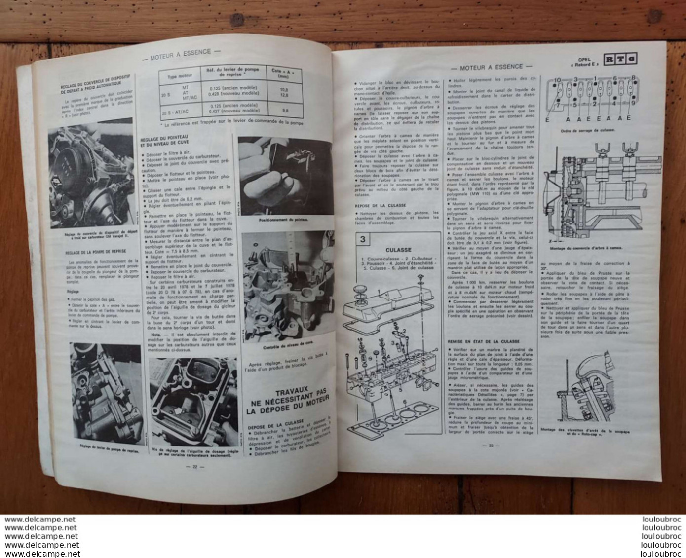 RTA REVUE TECHNIQUE AUTOMOBILE OPEL REKORD REVUE DE 121 PAGES  1989 - Auto