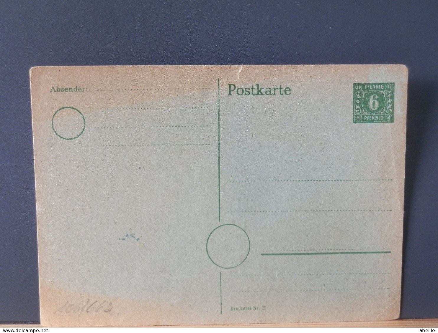 106/662 CP  GERMANY  1946 XX - Postal  Stationery