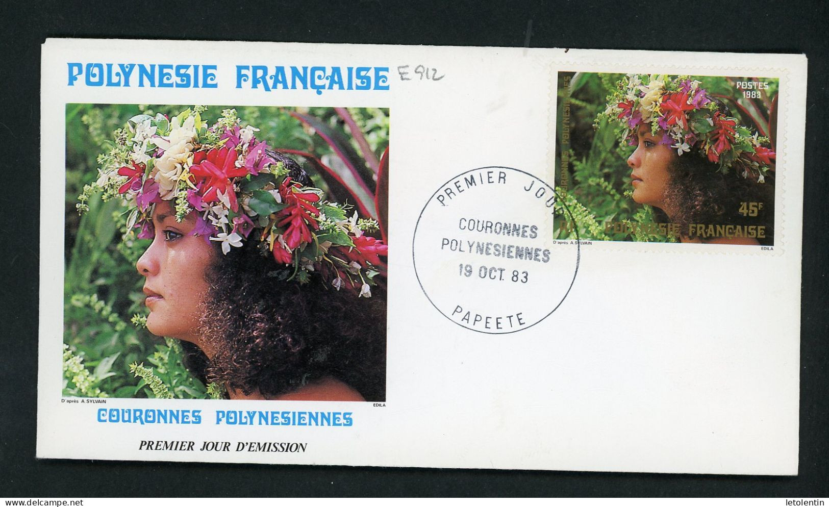 POLYNÉSIE : FDC : COURONNES POLYNÉSIENNES    N° Yvert 207 Obli. 1er JOUR PAPEETE Du 19/10/83 - FDC