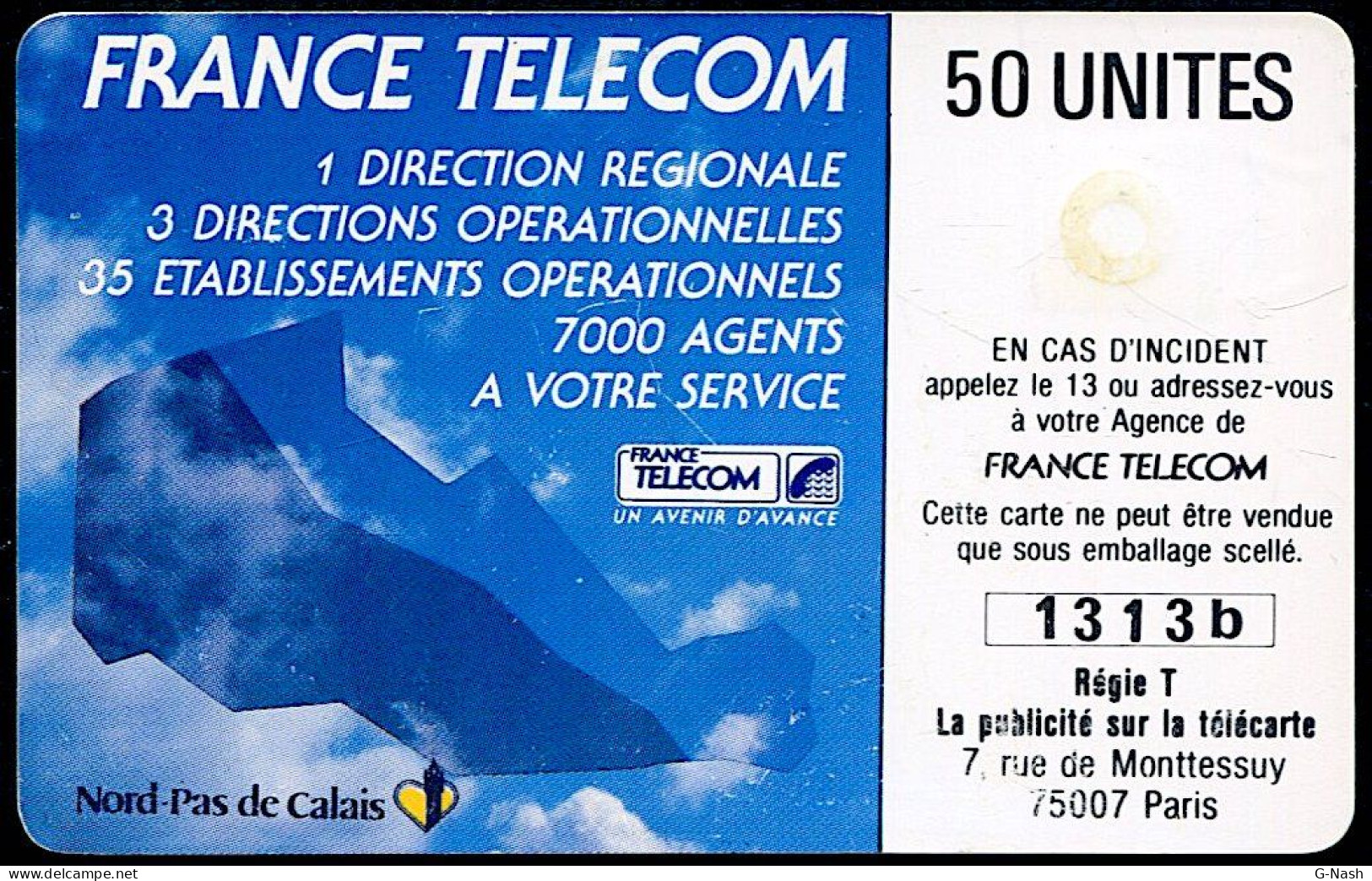 F54 - Télécarte Lille Fibre Optique 50u GEM1 07/89 - 1989