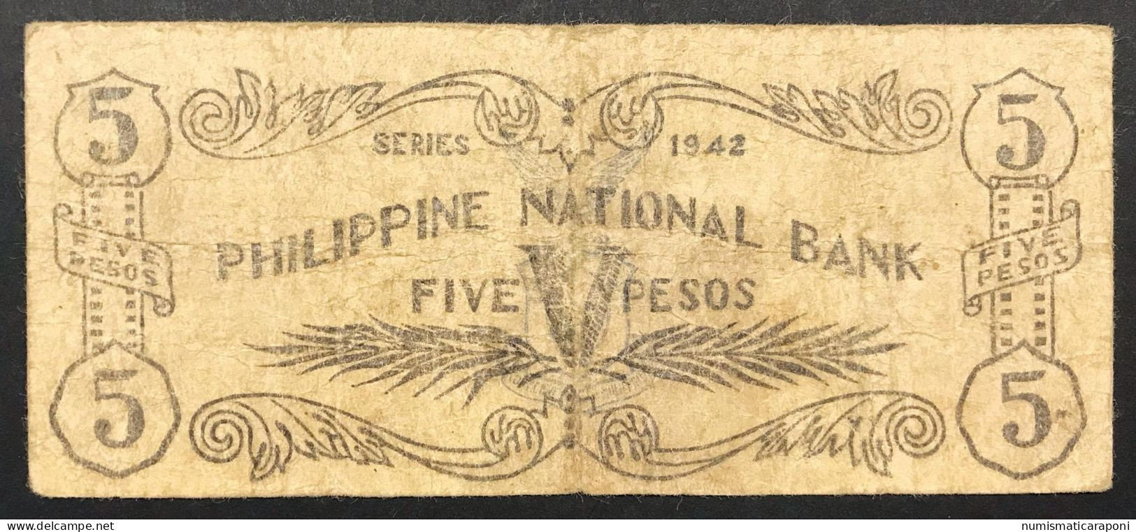 Filippine Philippines Emergency Notes WWII 5 Peoso Misamis Lotto 2839 - Philippines