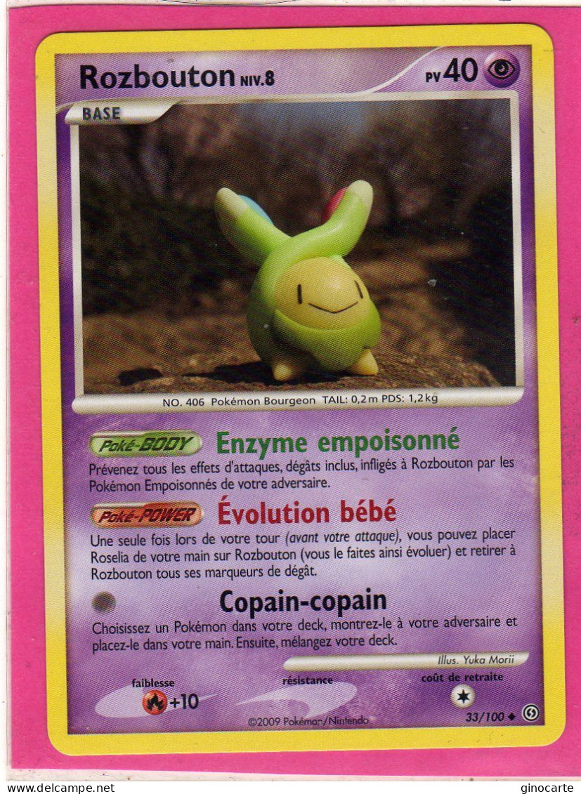 Carte Pokemon 2009 Diamant Et Perle Tempete 33/100 Rozbouton 40pv Neuve - Diamant & Perle