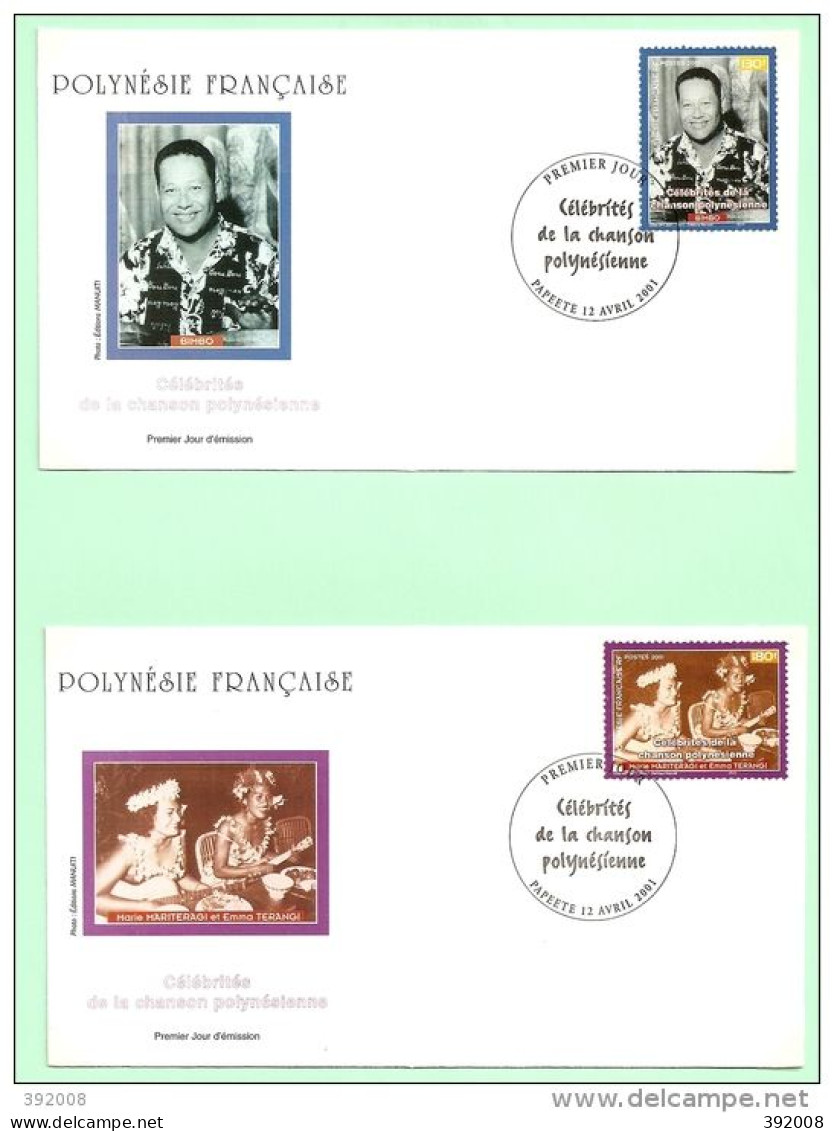 2001 - 638 à 641 - Célébrités De La Chanson Polynésienne - 6 - FDC