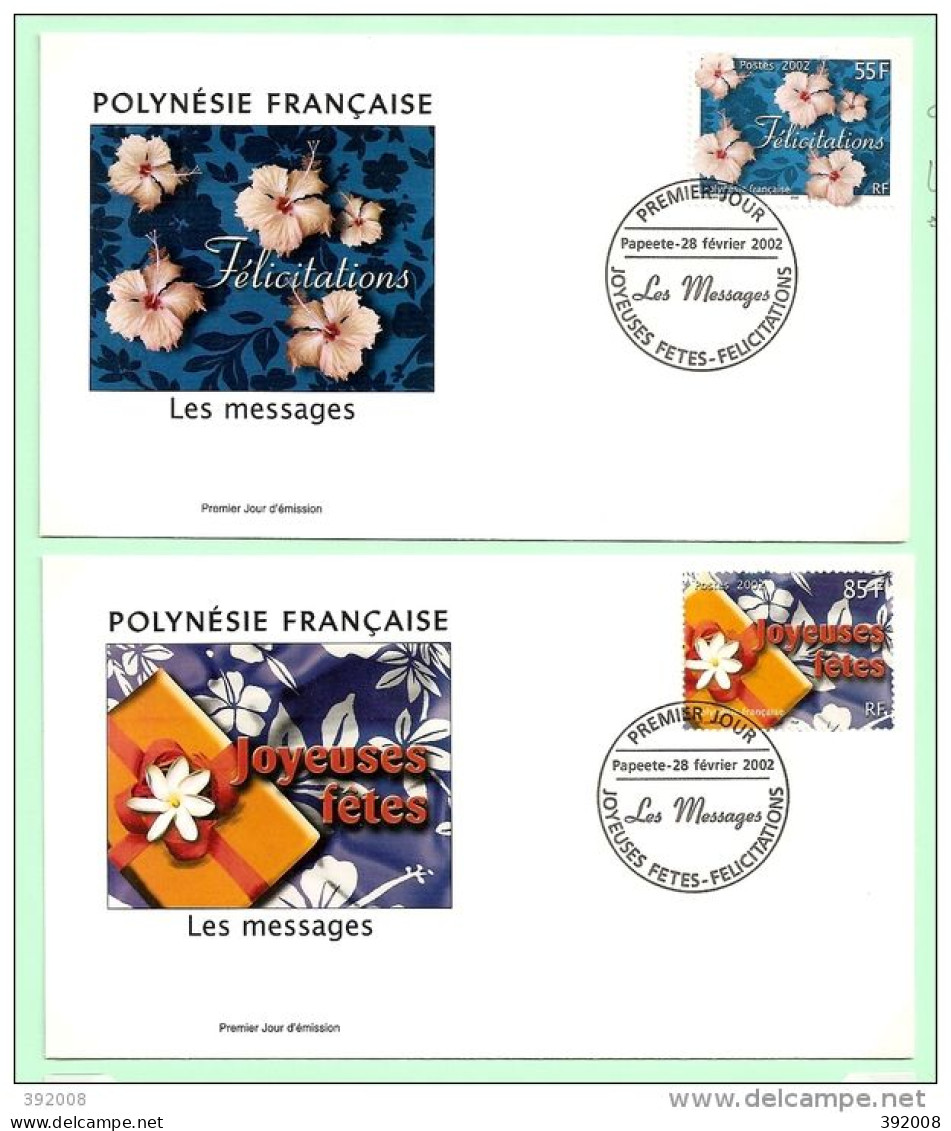 2002 - 657 à 660 - Timbres De Message - 8 - FDC