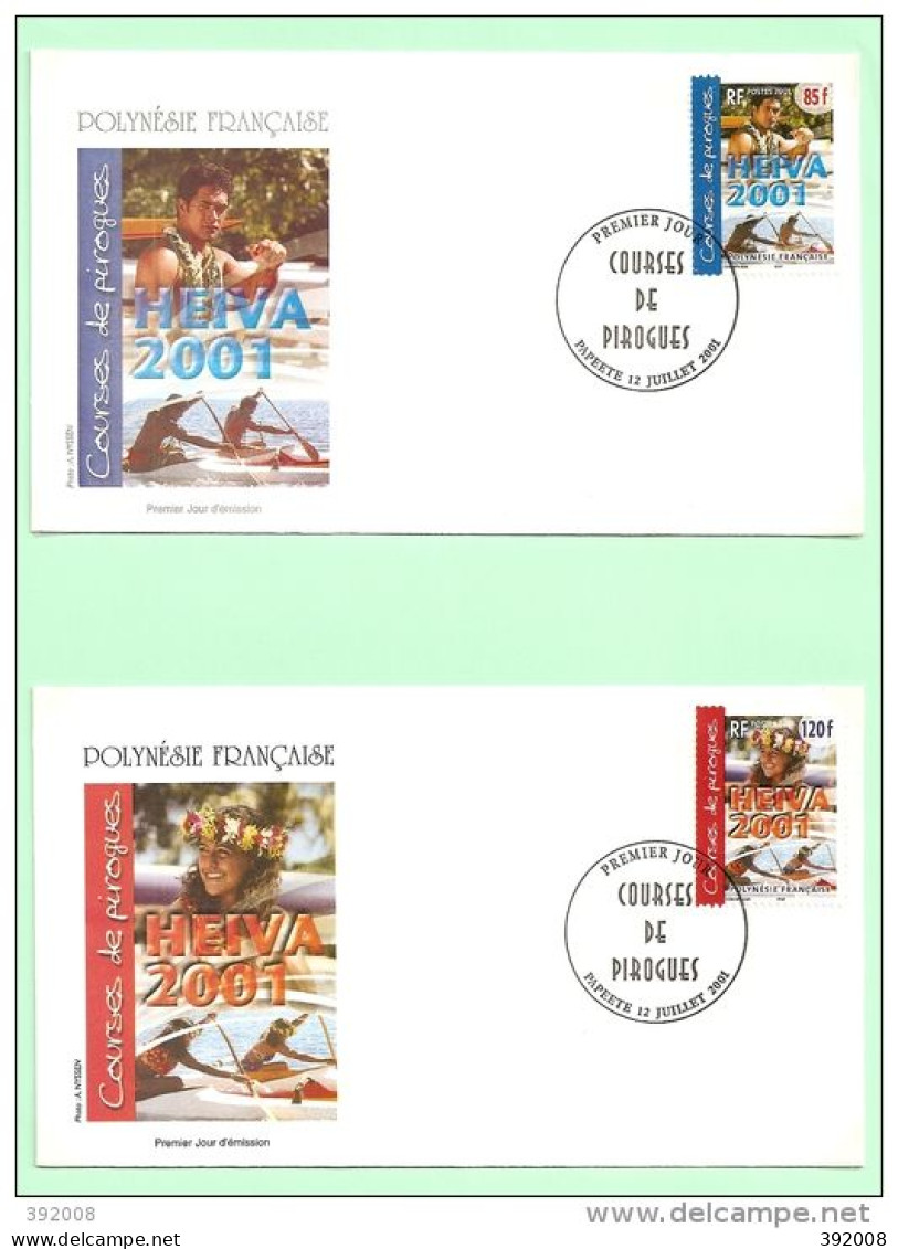 2001 - 645 à 646 - Heiva,course De Pirogues - 7 - FDC