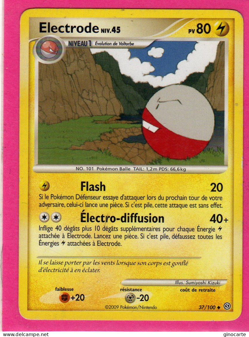 Carte Pokemon 2009 Diamant Et Perle Tempete 37/100 Electrode 80pv Bon Etat - Diamond & Pearl 