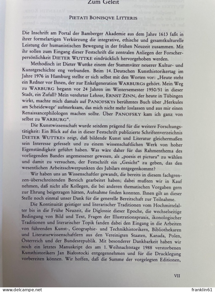Poesis Et Pictura : Studien Zum Verhältnis Von Text Und Bild In Handschriften Und Alten Drucken ; Festschrift - 4. 1789-1914