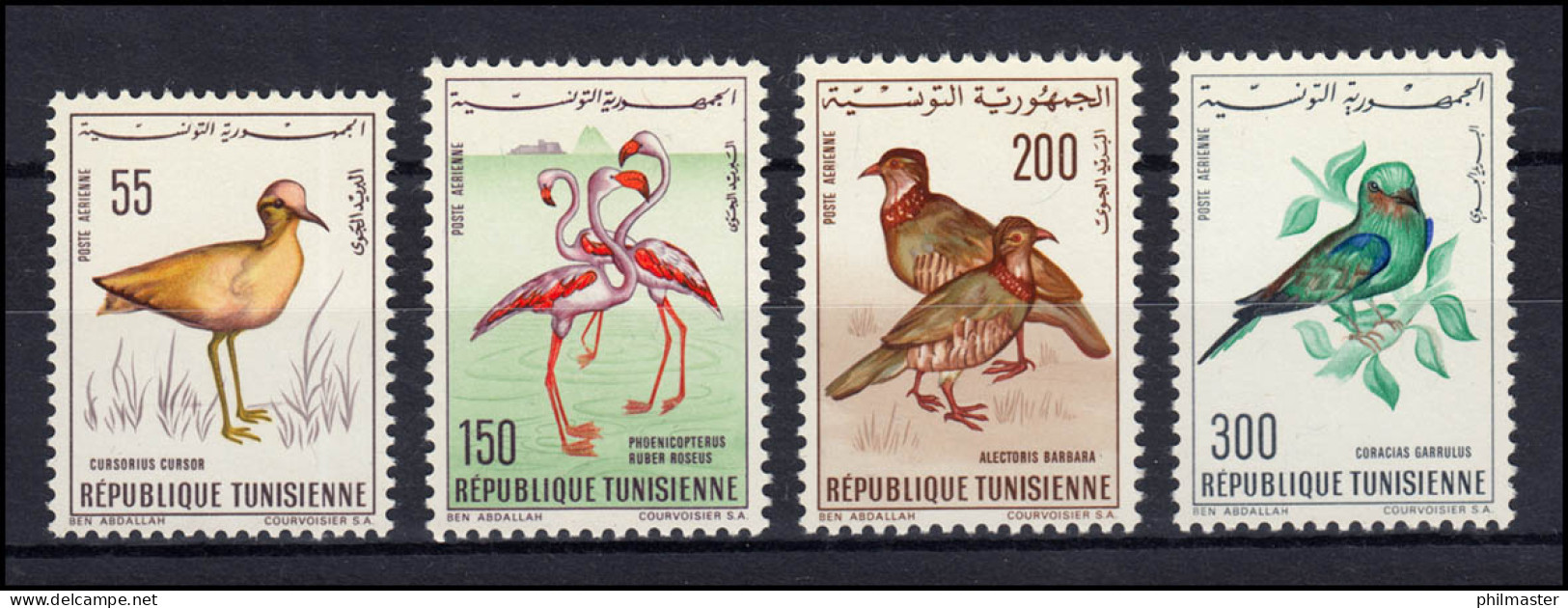 Tunesien: 655-658 Einheimische Vögel 1966, Satz ** Postfrisch - Tunisia (1956-...)