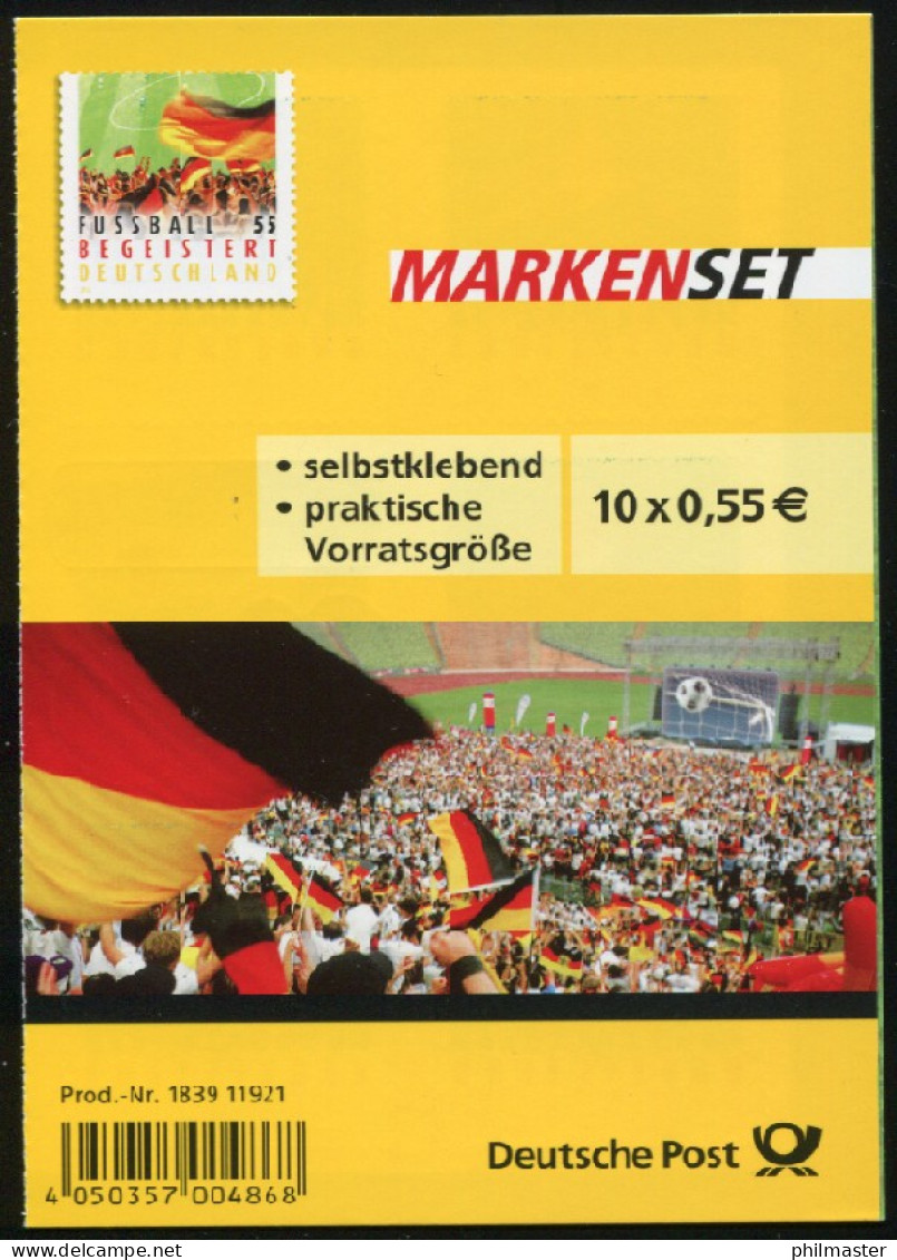 88II MH Fußball Begeistert Deutschland 2012 - Großes Bild Auf 1. Deckelseite, ** - 2011-2020