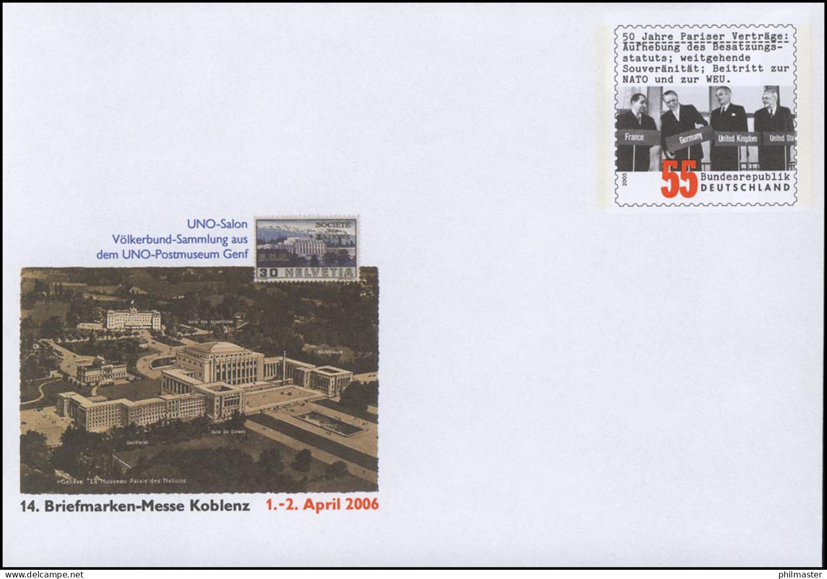 USo 116 Messe Koblenz - UNO Postmuseum Genf 2006, ** - Briefomslagen - Ongebruikt