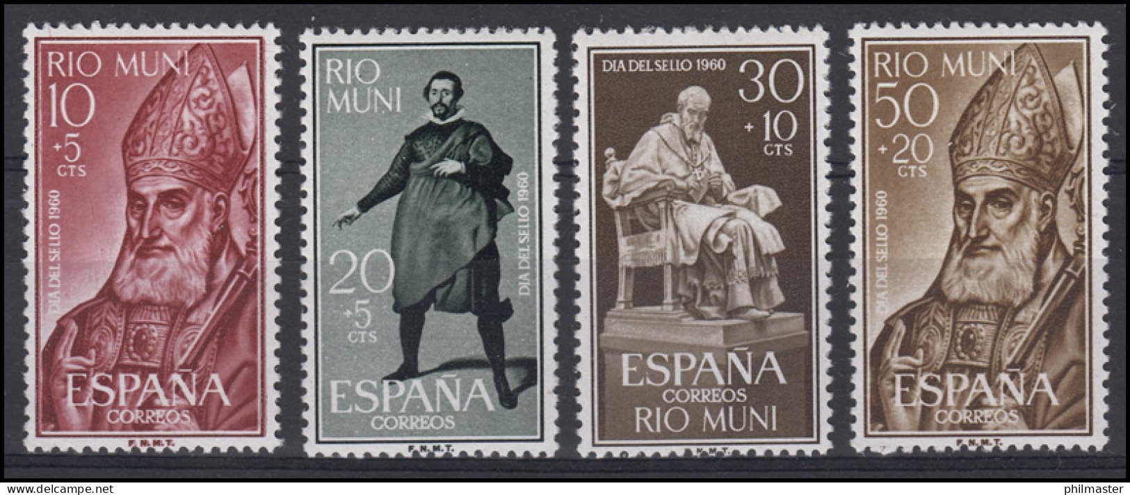 Rio Muni / Spanien: Tag Der Briefmarke 1960, 4 Werte, Satz ** - Giornata Del Francobollo
