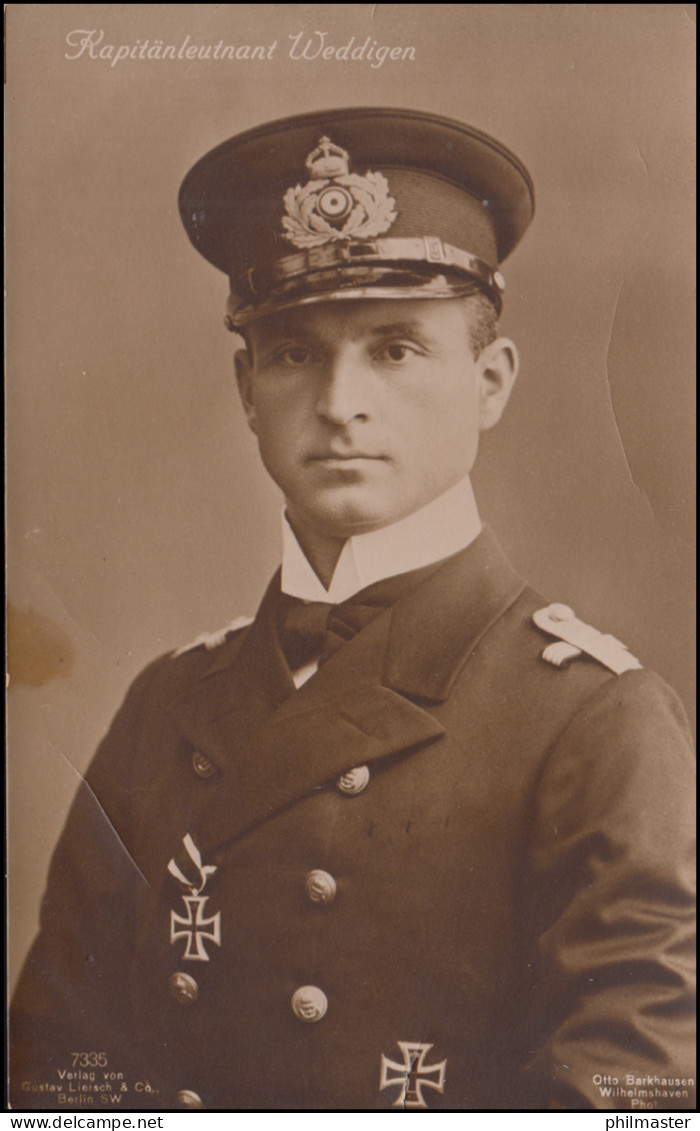 Fotokarte Kapitänleutnant Otto Weddigen U-Boot-Kommandant, Ungebraucht - Sottomarini